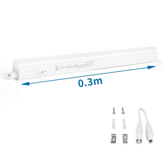 30cm-es 4W SLIM Pultvilágító Lámpa 6500K Hideg Fehér