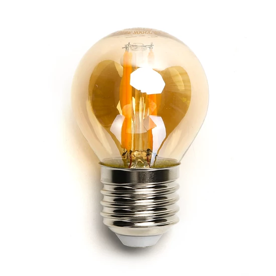 4W E27 LED filament kisgömb égő 2200K borostyán 45mm G45
