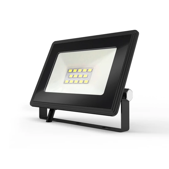 10W Fekete Házas Slim LED Reflektor Hideg Fehér 900lm