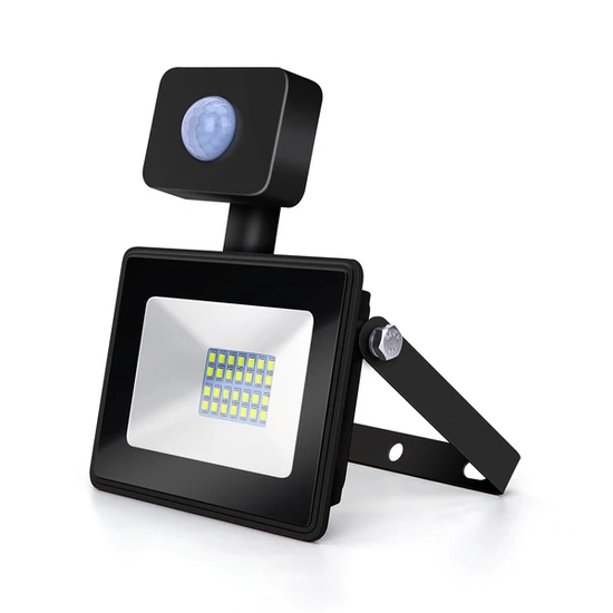 20W Fekete Házas Slim Mozgásérzékelős LED Reflektor Hideg Fehér 1800lm