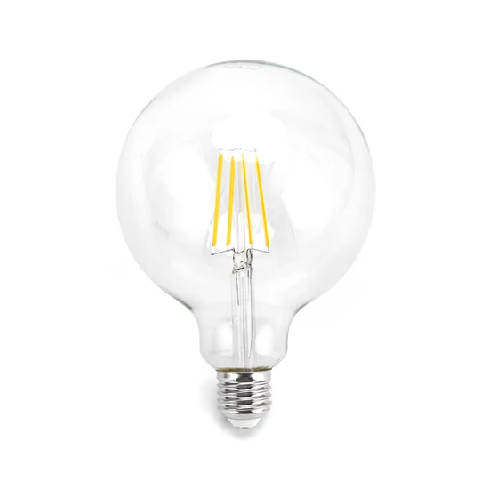 4W E27 LED filament gömb égő meleg fehér 2700K átlátszó 125 mm G125