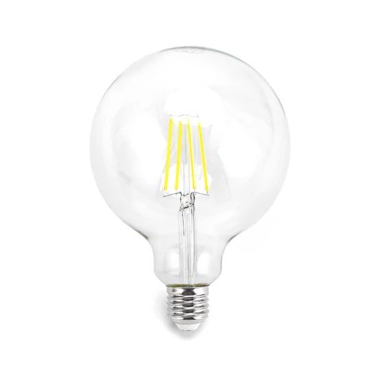 4W E27 LED filament gömb égő hideg fehér 6500K átlátszó 125 mm G125