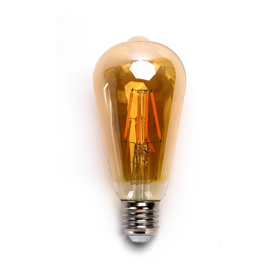 4W E27 LED filament égő 2200K borostyán ST64