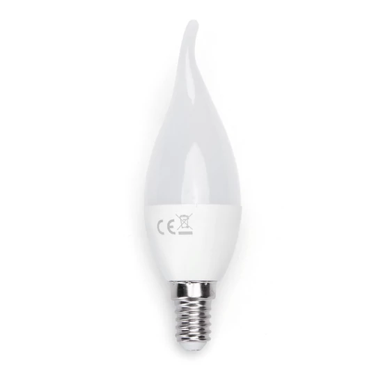 E14 6W LED gyertya égő természetes fehér 4000K CL37 szélfújta tejüveg opál