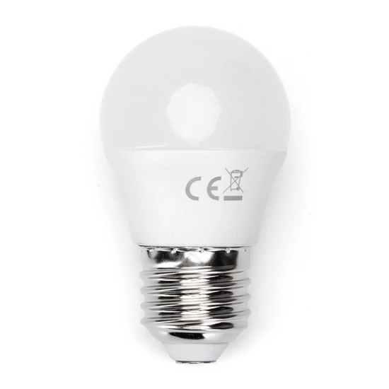 E27 7W LED kisgömb égő természetes fehér 4000K G45 tejüveg opál