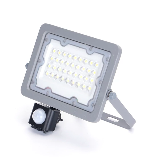 20W Szürke Házas Slim Mozgásérzékelős LED Reflektor Hideg Fehér 1800lm