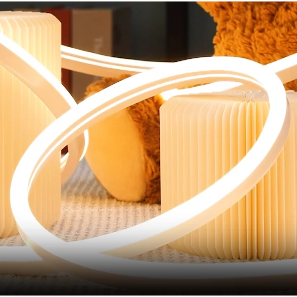 Neon 230V-os 50m-es LED szalag meleg fehér IP65 kültéri