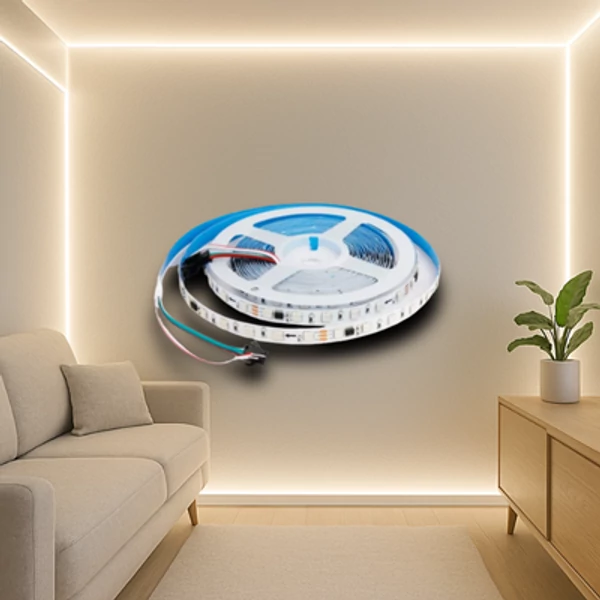 Digitális LED szalag futófény természetes fehér 24V 120 LED/m 10 W/m