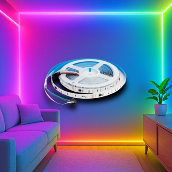 Digitális LED szalag futófény RGB 24V 60 LED/m 5 W/m