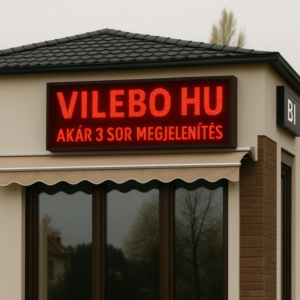 160x48CM kültéri LED fényújság, fényreklám programozható LED tábla piros