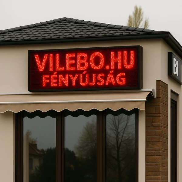 96x32CM kültéri LED fényújság, fényreklám programozható LED tábla piros