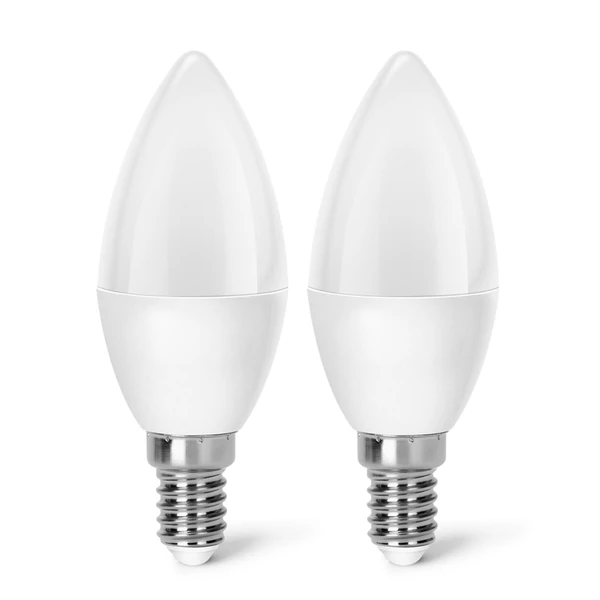 E14 4,9W LED gyertya égő meleg fehér 3000K C37 tejüveg opál