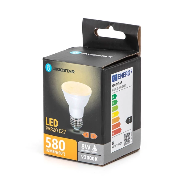 8W E27 PAR20 LED égő meleg fehér 3000K