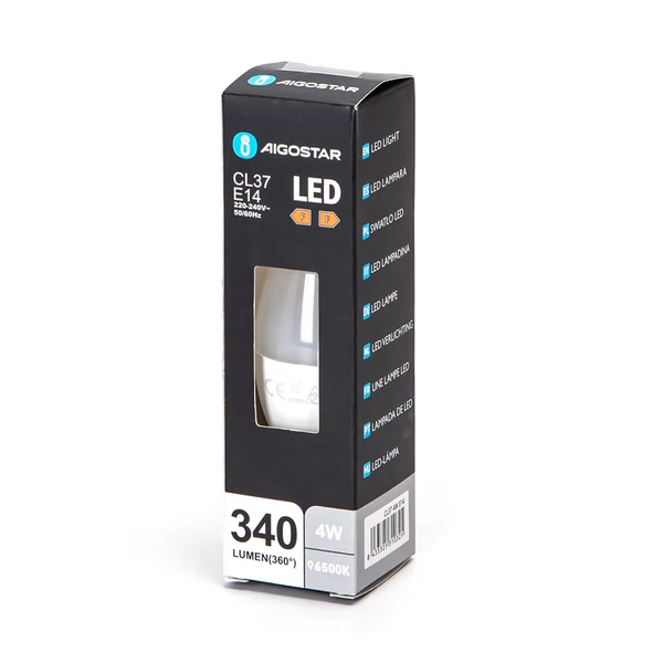 4W E14 CL37 LED gyertya égő hideg fehér 6500K