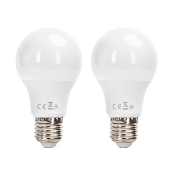 6W E27 A60 LED Körte égő meleg fehér 3000K 2db-os