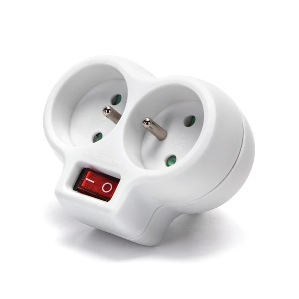 Konnektor 2-es elosztó kapcsolóval 16A