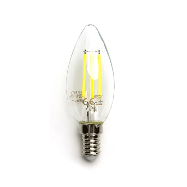 8W E14 C35 Filament LED gyertya égő hideg fehér 6500K