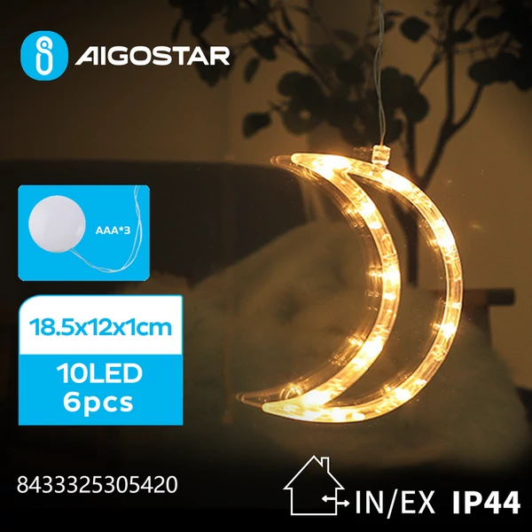 Elemes Hold Függeszték 18cm Meleg Fehér