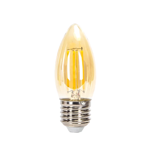 8W E27 C35 Filament LED gyertya égő borostyán sárga 2200K