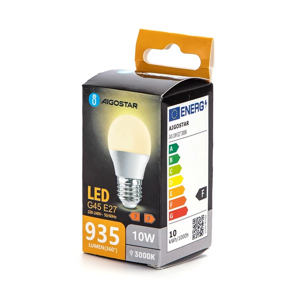 10W E27 G45 LED gömb égő meleg fehér 3000K
