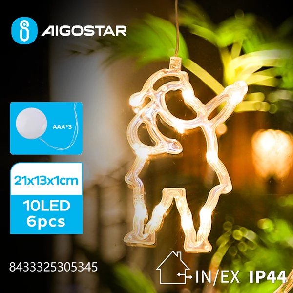 Elemes Mikulás Függeszték 21cm Meleg Fehér