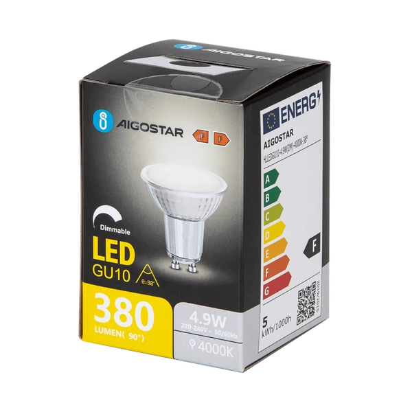 4,9W GU10 Dimmelhető LED égő üveg természetes fehér 4000K