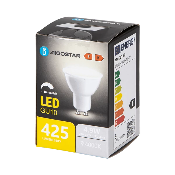 4,9W GU10 Dimmelhető LED égő opál természetes fehér 4000K