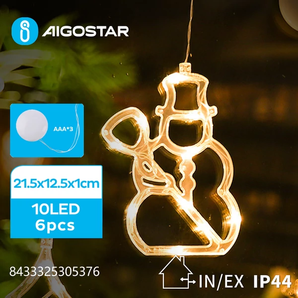 Elemes Hóember Függeszték 21cm Meleg Fehér