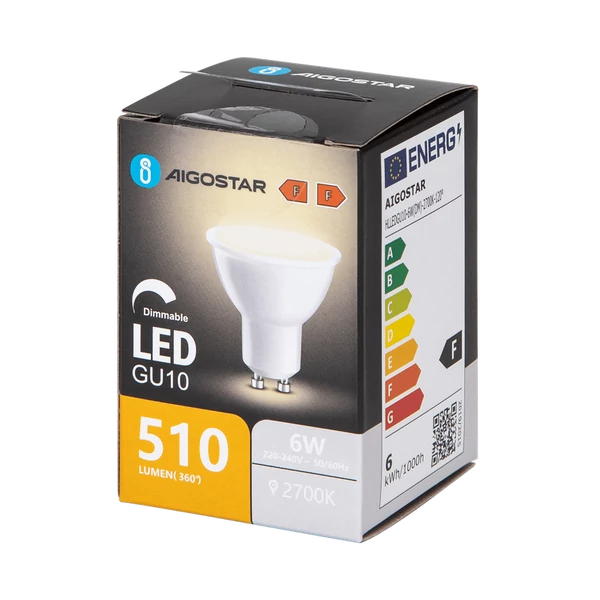 6W GU10 Dimmelhető LED égő opál meleg fehér 2700K