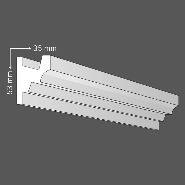 RV-12/A Rejtett világítás LED szalag tartó díszléc