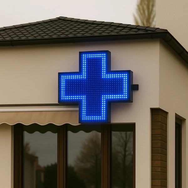 LED 100X100 Patika Kereszt, Kültéri, Kék