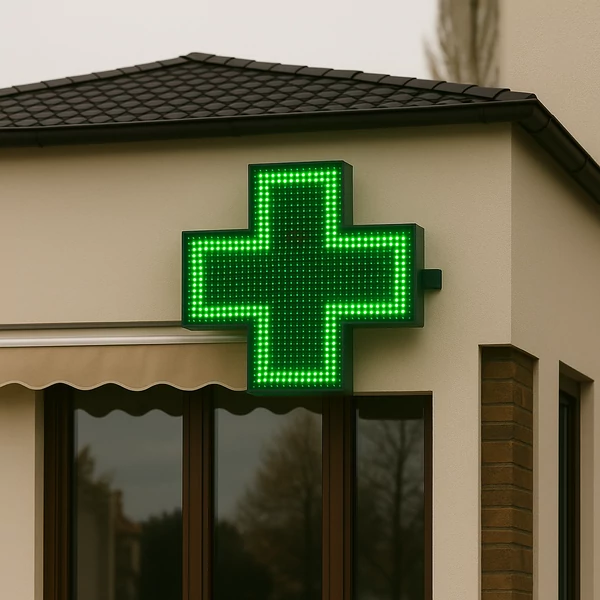 LED 100X100 Patika Kereszt, Kültéri, Zöld