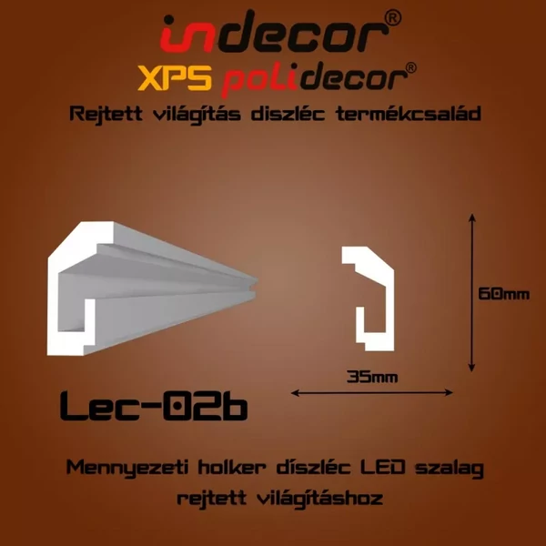 VILEC02B Mennyezeti rejtett világítás díszléc