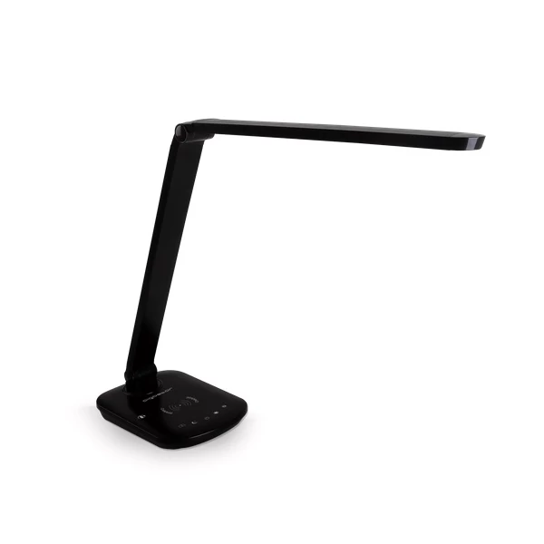 8W Fekete Asztali lámpa,  CCT, 430lm, telefon töltő funkcióval