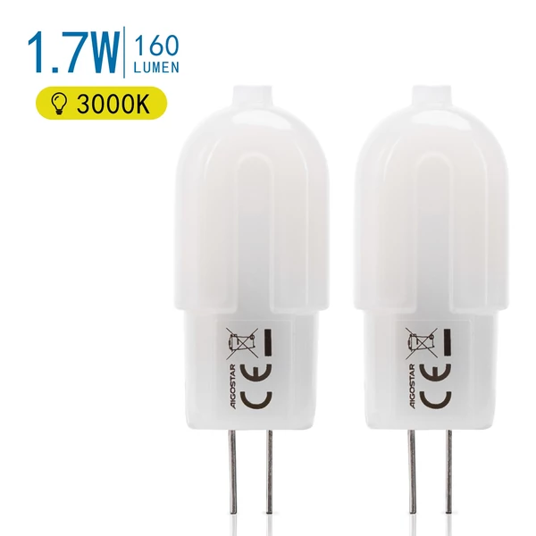 1,7W G4 LED égő meleg fehér 3000K 160lm (2DB)