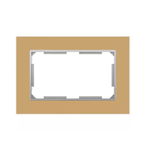 ELDLUX ELDIRA dupla 2P+F konnektorhoz üveg keret arany