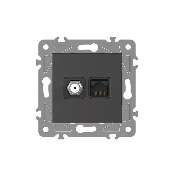 ELDLUX ELDGROUND SAT (13db) + RJ45 Cat.5e UTP aljzat fekete