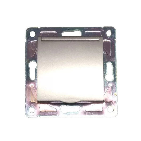 ELDLUX ELDGROUND 2P+F konnektor gyerekvédelemmel csapfedéllel ezüst csavaros