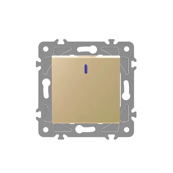 ELDLUX ELDGROUND jelzőfényes egypólusú kapcsoló arany