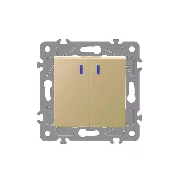 ELDLUX ELDGROUND jelzőfényes kettős váltókapcsoló arany