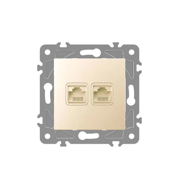 ELDLUX ELDGROUND 2×RJ45 Cat.6 UTP aljzat arany