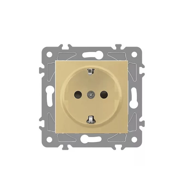 ELDLUX ELDGROUND 2P+F konnektor gyerekvédelemmel arany rugós