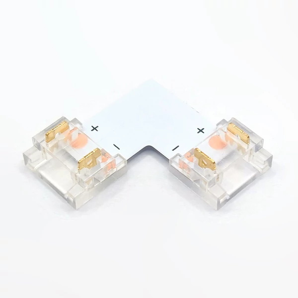 SMD LED Szalag átlátszó sarok toldóelem 10 mm 2 pin szalag+szalag