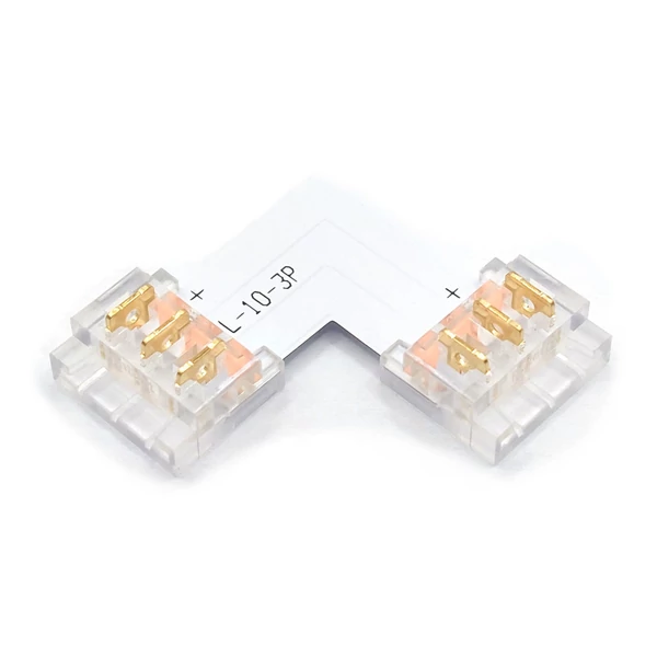 SMD LED Szalag átlátszó sarok toldóelem 10 mm 3 pin szalag+szalag