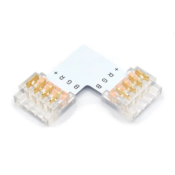 SMD LED Szalag átlátszó sarok toldóelem 10 mm 4 pin szalag+szalag