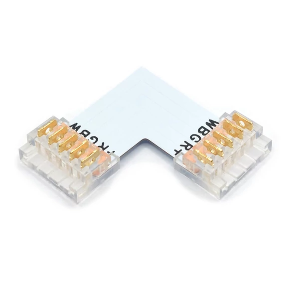 SMD LED Szalag átlátszó sarok toldóelem 12 mm 5 pin szalag+szalag
