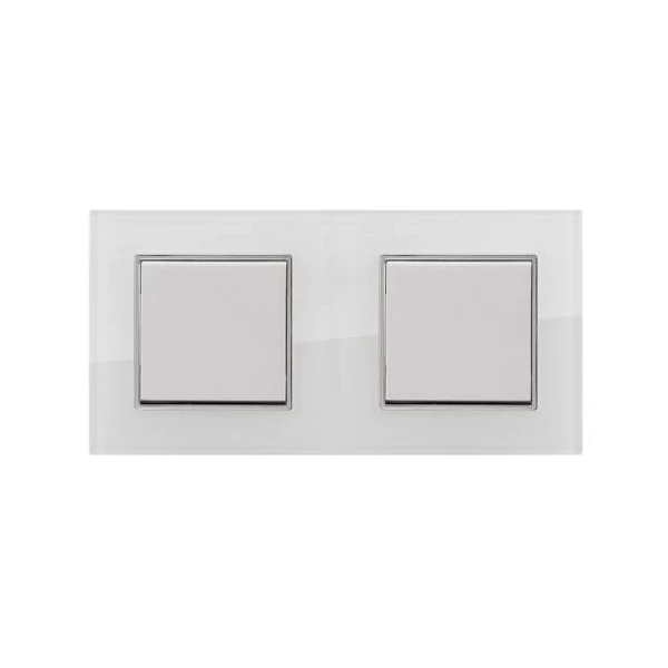 ELDIRA Kettes üveg keret fehér