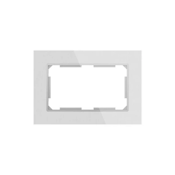 ELDIRA Üveg keret dupla konnektorhoz ezüst