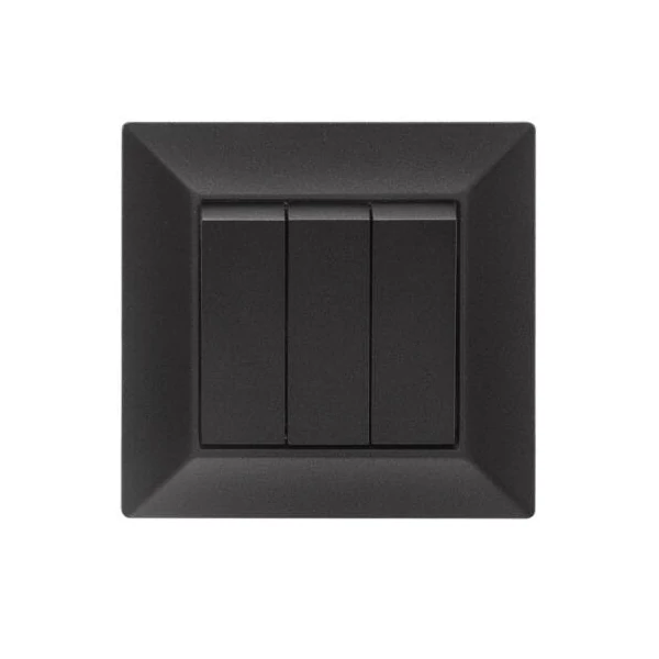 ELDGROUND Hármas kapcsoló fekete