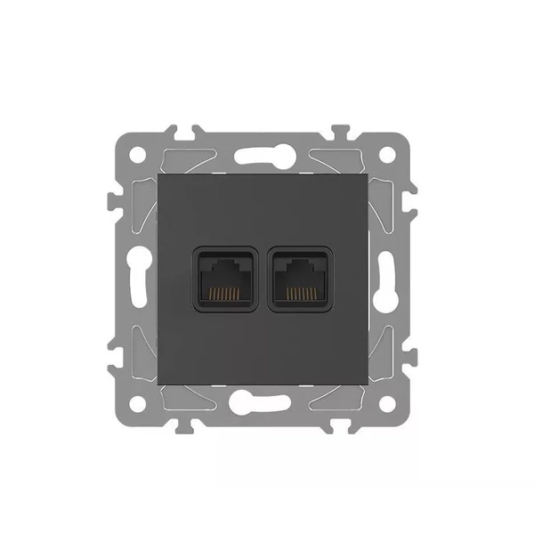 ELDGROUND 2 x RJ45 Cat. 5e UTP aljzat fekete